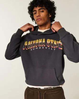 Boxy Arizona State University Sun Devils Graphic Hoodie
