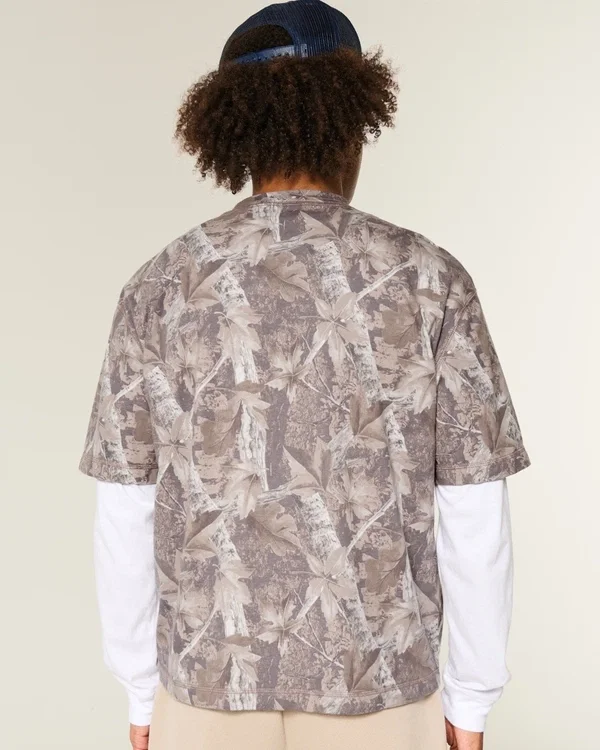 Boxy Crop Heavyweight Camo Crew T-shirt Boxy Crop Heavyweight Camo Crew T-shirt