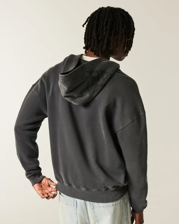 Boxy Dodge Demon Graphic Zip-Up Hoodie Boxy Dodge Demon Graphic Zip-Up Hoodie