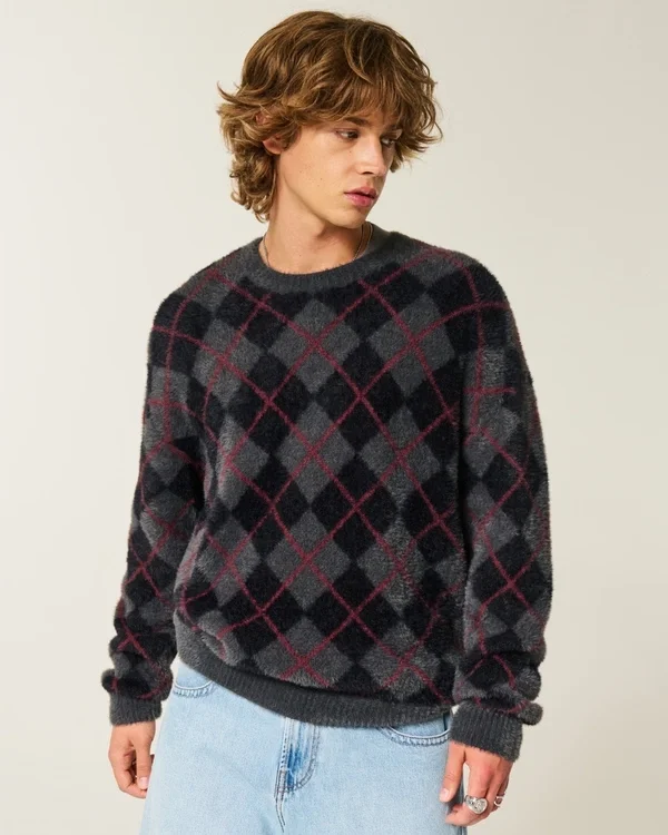 Boxy Fuzzy Crew Sweater Boxy Fuzzy Crew Sweater