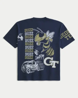 Boxy Georgia Tech Yellow Jackets T-shirt met print