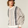 Boxy gestreepte trui met ronde hals