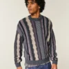 Boxy gestreepte trui met ronde hals
