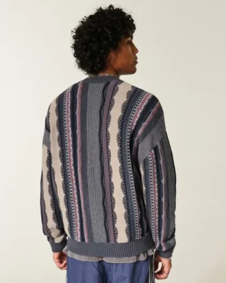Boxy gestreepte trui met ronde hals