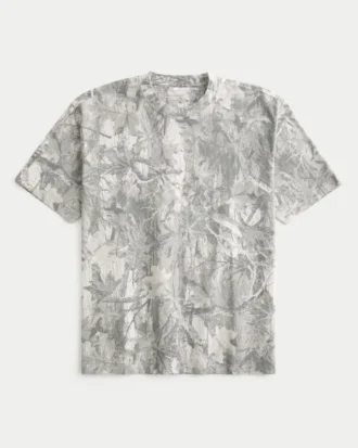 Boxy Heavyweight Camo Crew T-shirt