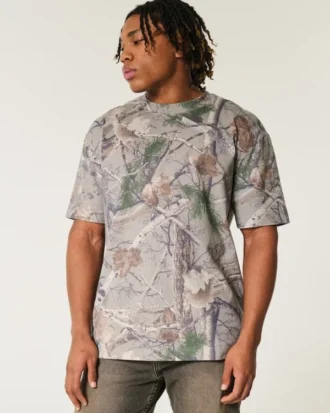 Boxy Heavyweight Camo Crew T-shirt