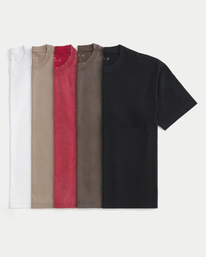Boxy Heavyweight Crew T-shirt 5-pack