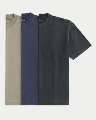 Boxy Heavyweight Washed Crew T-shirt 3-pack