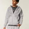 Boxy hoodie met ritssluiting en dubbele slangengrafiek Boxy hoodie met ritssluiting en dubbele slangengrafiek