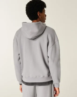 Boxy hoodie met ritssluiting en dubbele slangengrafiek