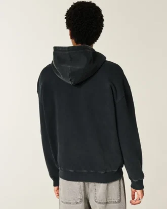 Boxy hoodie met ritssluiting en spinnengrafiek
