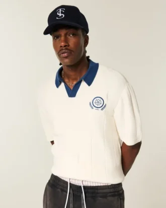 Boxy korte mouwen sweater polo