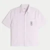 Boxy linnenmix shirt met korte mouwen en Key West-print Boxy linnenmix shirt met korte mouwen en Key West-print