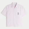 Boxy linnenmix shirt met korte mouwen en Key West-print Boxy linnenmix shirt met korte mouwen en Key West-print