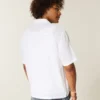 Boxy linnenmix shirt met korte mouwen en textuur Boxy linnenmix shirt met korte mouwen en textuur