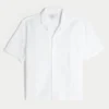 Boxy linnenmix shirt met korte mouwen en textuur Boxy linnenmix shirt met korte mouwen en textuur