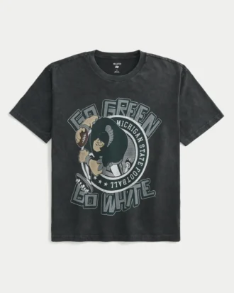 Boxy Michigan State University Spartans T-shirt met print
