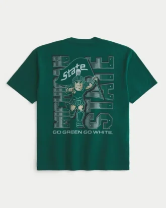 Boxy Michigan State University T-shirt met opdruk Boxy Michigan State University T-shirt met opdruk