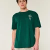 Boxy Michigan State University T-shirt met opdruk