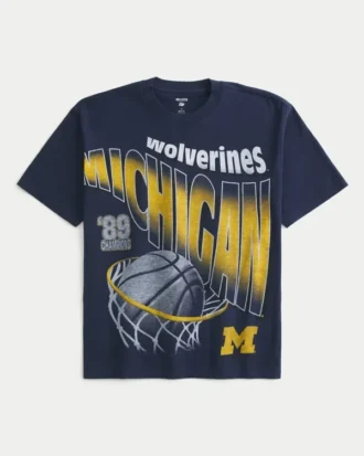 Boxy Michigan Wolverines T-shirt met print