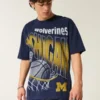 Boxy Michigan Wolverines T-shirt met print Boxy Michigan Wolverines T-shirt met print