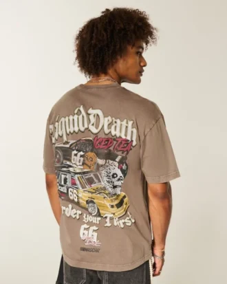 Boxy NASCAR Liquid Death Graphic T-shirt