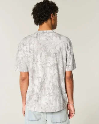 Boxy New York University Graphic Camo T-shirt