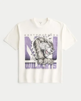 Boxy Northwestern University Wildcats T-shirt met print Boxy Northwestern University Wildcats T-shirt met print