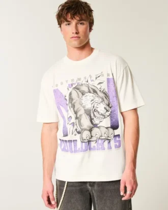 Boxy Northwestern University Wildcats T-shirt met print Boxy Northwestern University Wildcats T-shirt met print