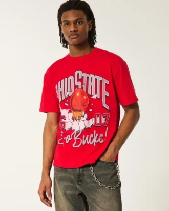 Boxy Ohio State Buckeyes T-shirt met opdruk