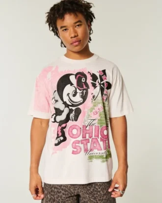 Boxy Ohio State Buckeyes T-shirt met opdruk