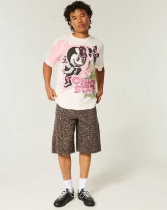 Boxy Ohio State Buckeyes T-shirt met opdruk