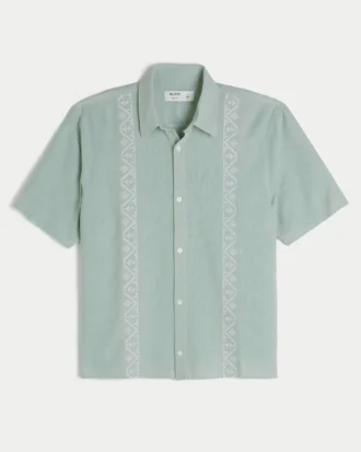 Boxy shirt met korte mouwen en borduursels
