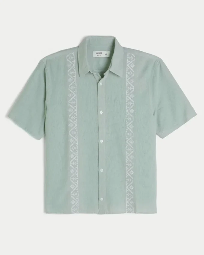 Boxy shirt met korte mouwen en borduursels Boxy shirt met korte mouwen en borduursels