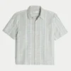 Boxy shirt met korte mouwen en gestructureerde strepen
