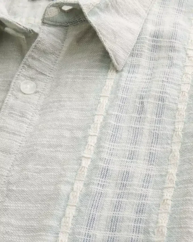 Boxy shirt met korte mouwen en gestructureerde strepen