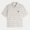 Boxy shirt met korte mouwen en paddestoelprint Boxy shirt met korte mouwen en paddestoelprint