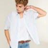 Boxy shirt met korte mouwen en strepen
