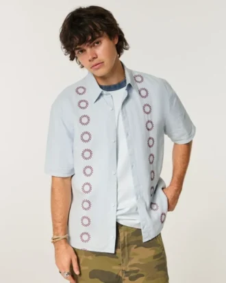 Boxy shirt met korte mouwen en strepen