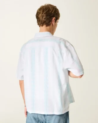 Boxy shirt met korte mouwen en strepen