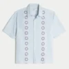 Boxy shirt met korte mouwen en strepen Boxy shirt met korte mouwen en strepen