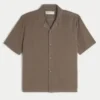 Boxy shirt met korte mouwen en textuurpatroon Boxy shirt met korte mouwen en textuurpatroon