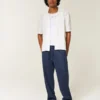 Boxy shirt met korte mouwen en textuurpatroon