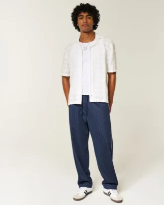 Boxy shirt met korte mouwen en textuurpatroon