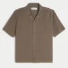 Boxy shirt met korte mouwen en textuurpatroon Boxy shirt met korte mouwen en textuurpatroon