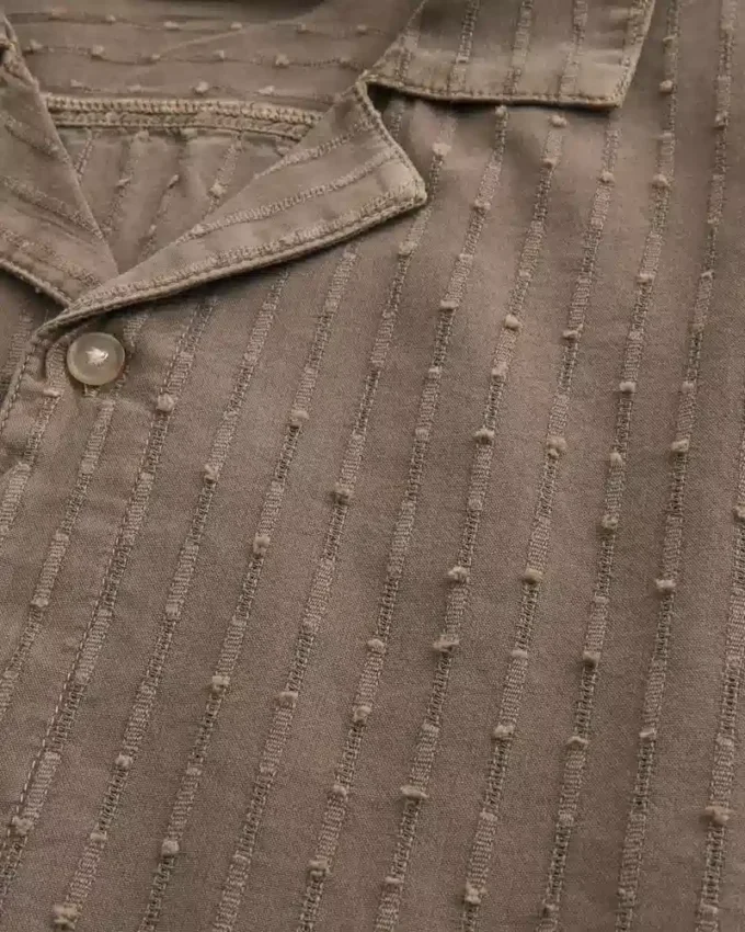 Boxy shirt met korte mouwen en textuurpatroon Boxy shirt met korte mouwen en textuurpatroon
