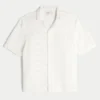 Boxy shirt met korte mouwen en textuurpatroon