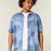 Boxy shirt met korte mouwen en zakken