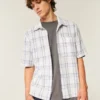 Boxy shirt met korte mouwen en zakken