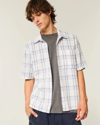 Boxy shirt met korte mouwen en zakken